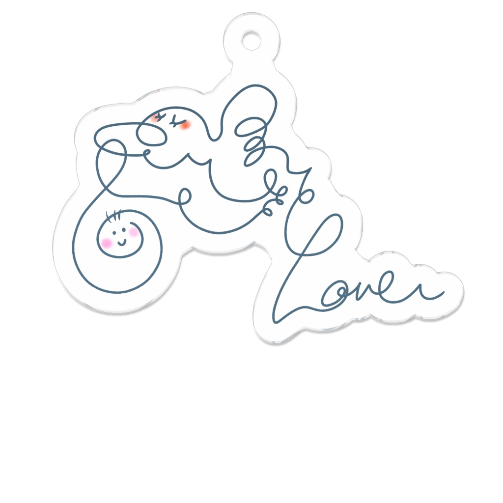 キーホルダー コウノトリLove