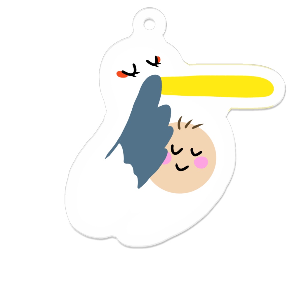 キーホルダー コウノトリShhh