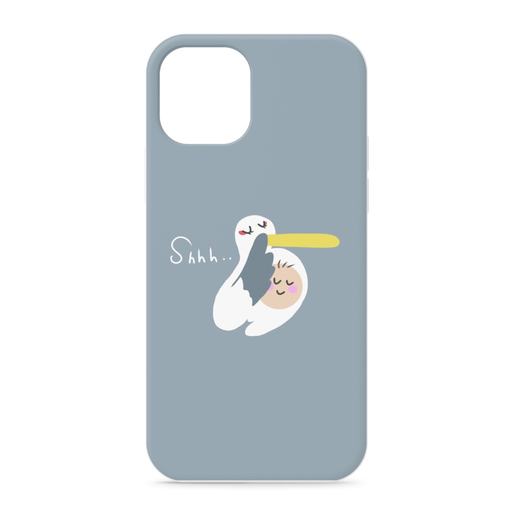 iPhone12ケース コウノトリShhh