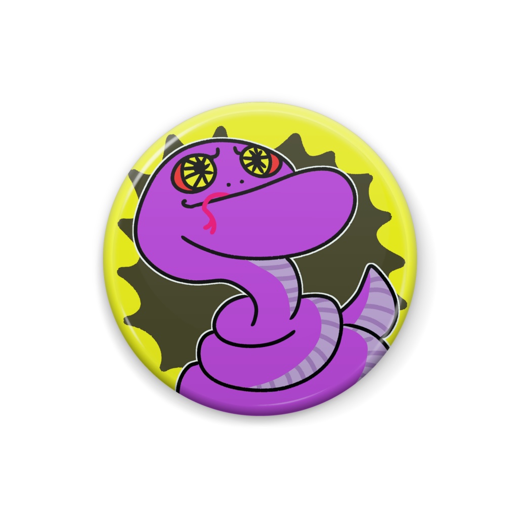 缶バッジ 紫へび