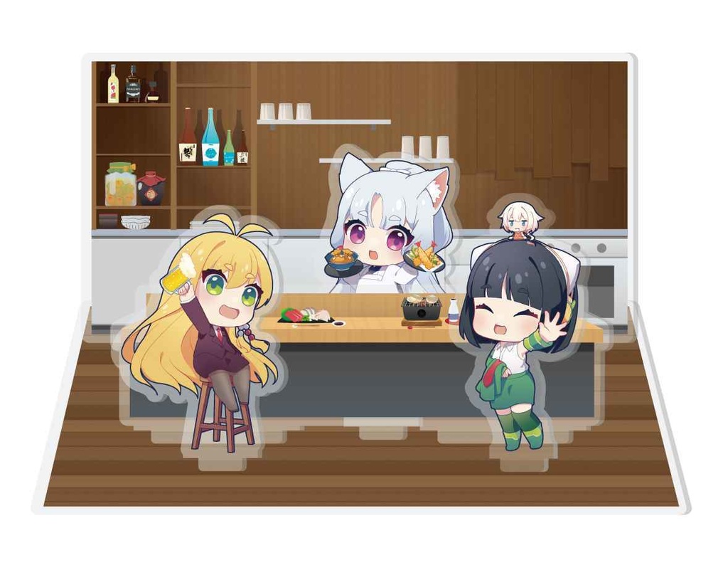 イタコの居酒屋　きつねのしっぽ亭アクリルジオラマ【声音の宴4次会】
