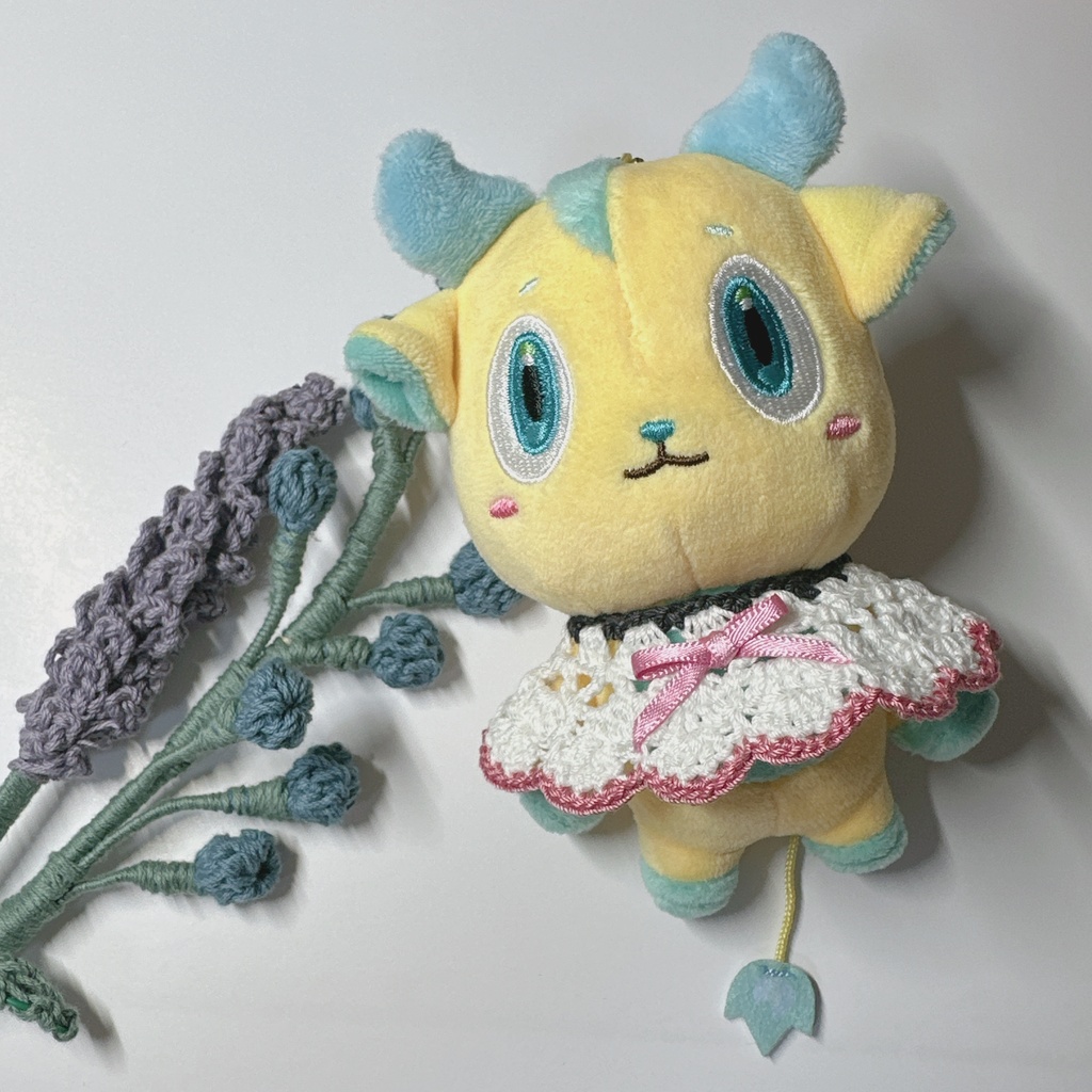 10cm/15cmぬいぐるみ用リボンケープ〖黒/桃〗