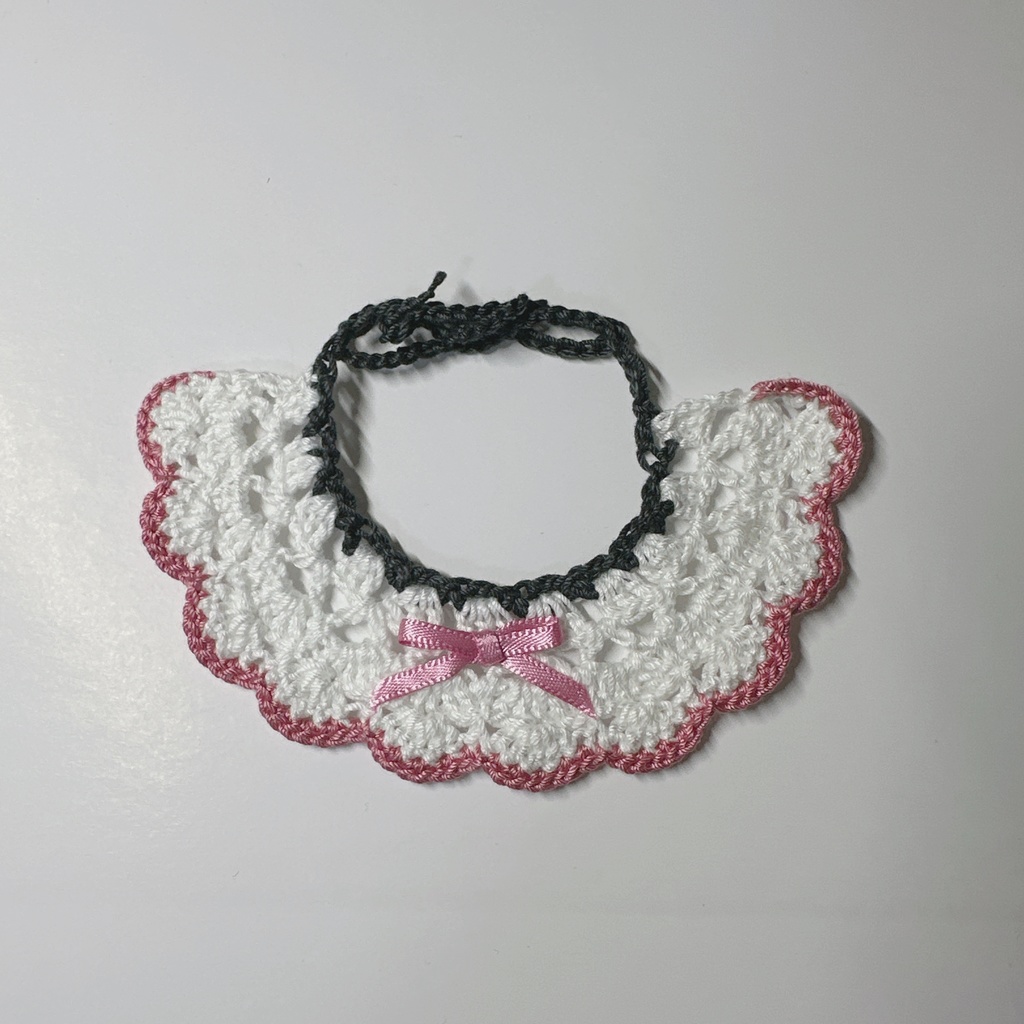 10cm/15cmぬいぐるみ用リボンケープ〖黒/桃〗