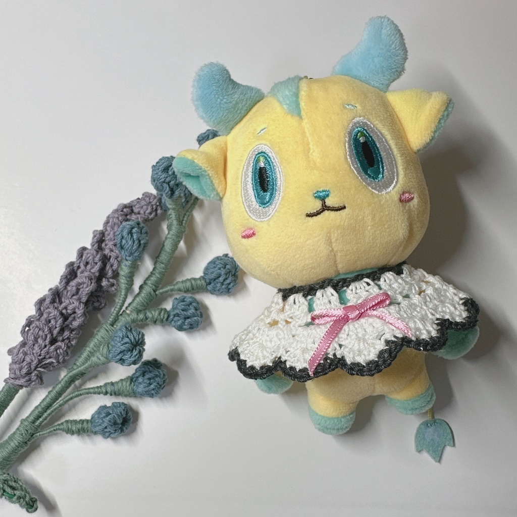 10cm〜15cmぬいぐるみ用リボンケープ〖黒〗