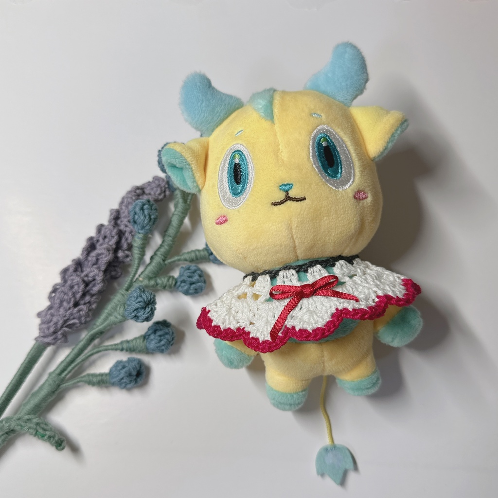 10cm〜15cmぬいぐるみ用リボンケープ〖黒/赤〗
