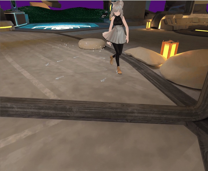 【VRChat PC/しなの調整済】Fairy Trace|妖精の足あと・白金の植物模様と舞う葉