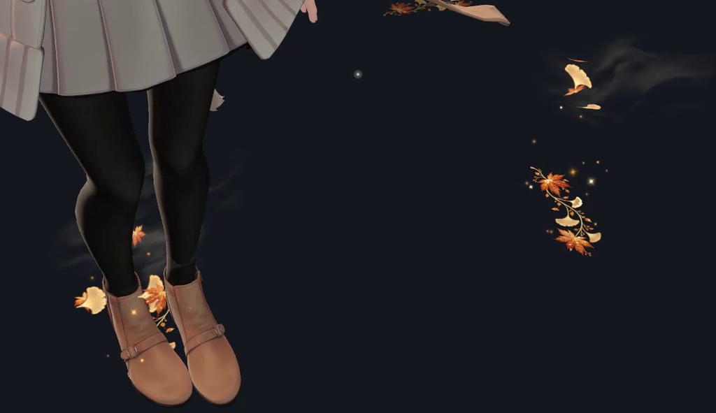 【秋/VRChat PC】Amber Trace|琥珀の足あと・舞う紅葉とイチョウ【しなの調整済】