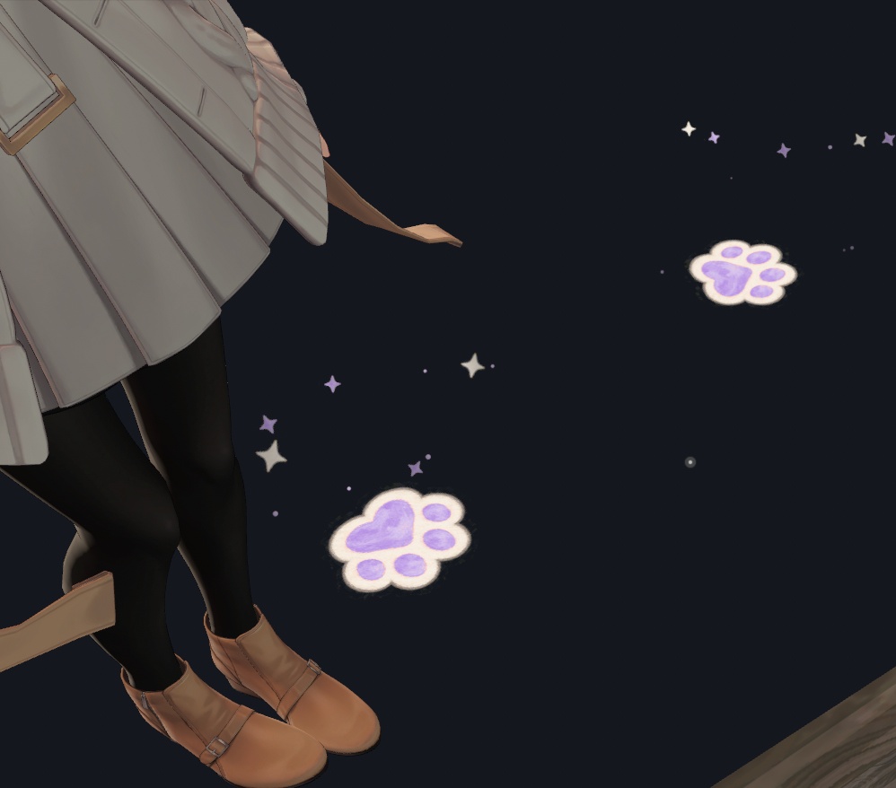 【VRChat PC/しなの調整済】Paw Pop|ぱすてる肉球の足あと・5色切り替え