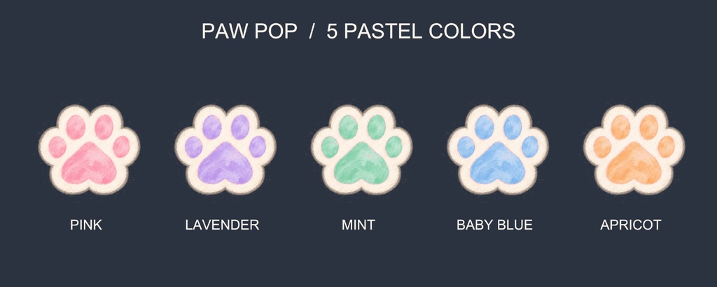 【VRChat PC/しなの調整済】Paw Pop|ぱすてる肉球の足あと・5色切り替え