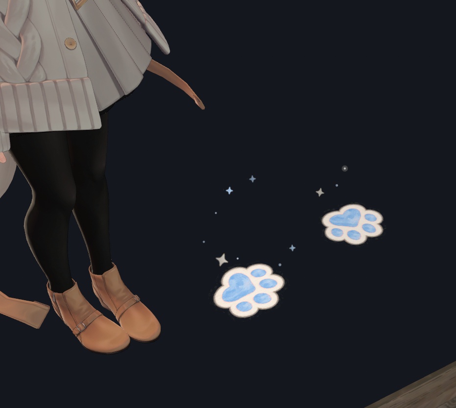 【VRChat PC/しなの調整済】Paw Pop|ぱすてる肉球の足あと・5色切り替え