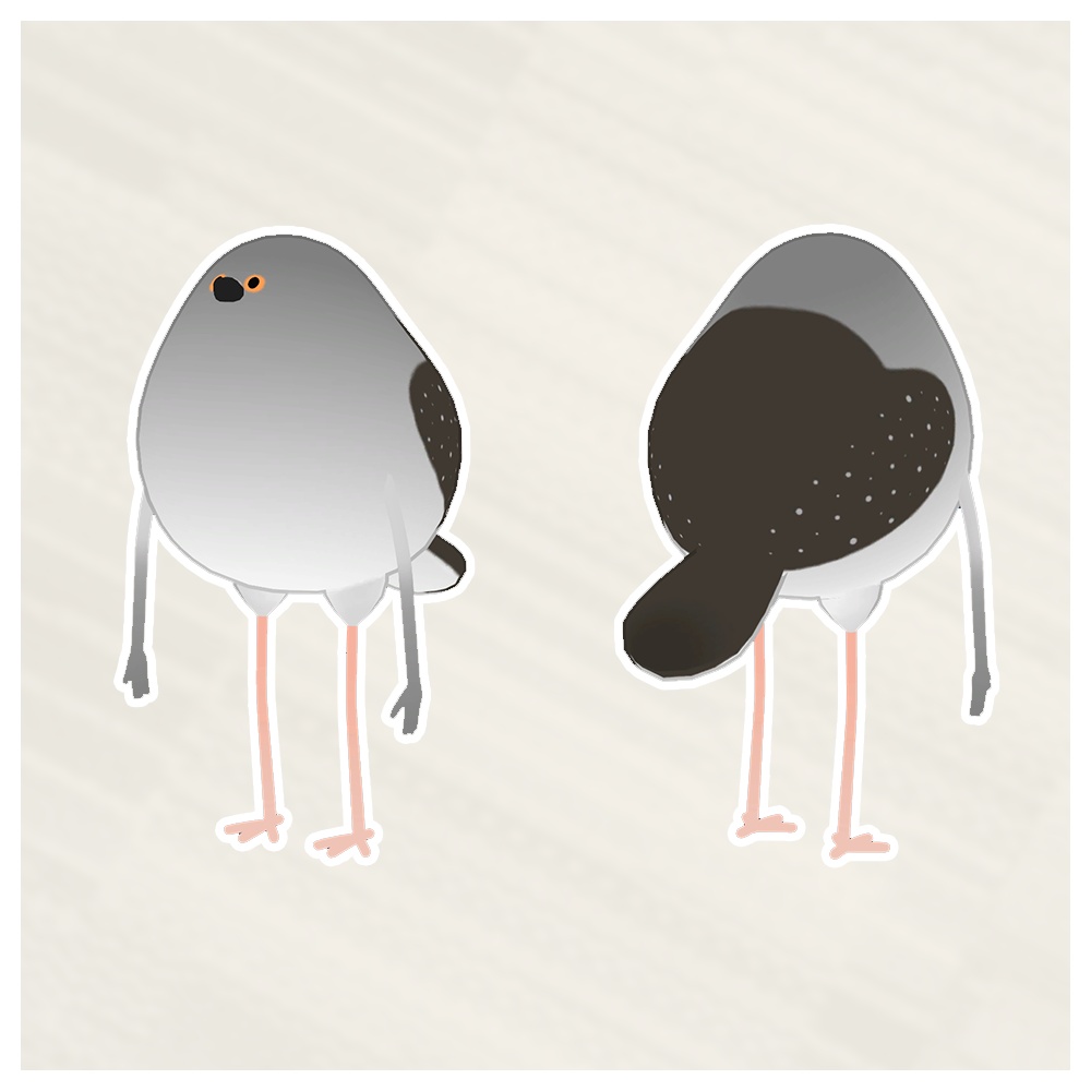 【無料】ウスユキバトテクスチャ【Bird/鳥専用】