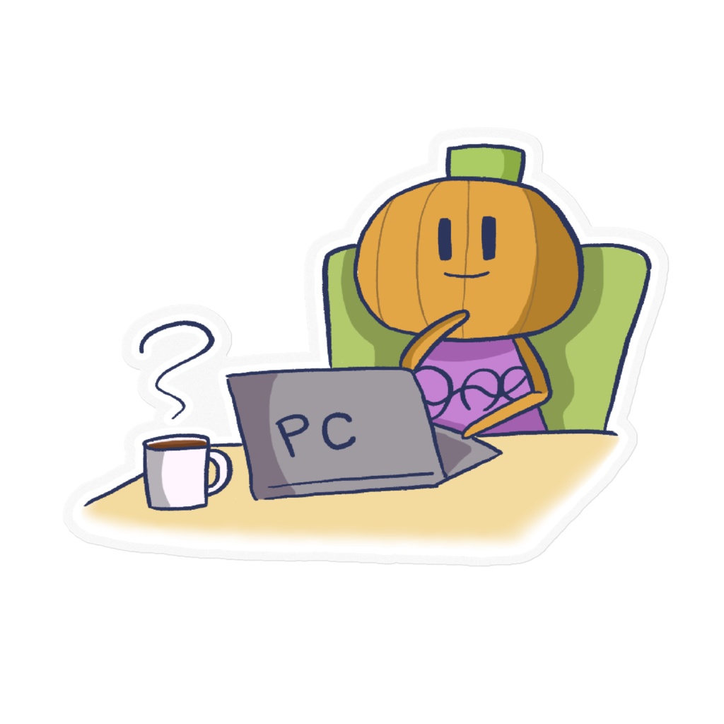 デスクでのんびりしてるパンキプン