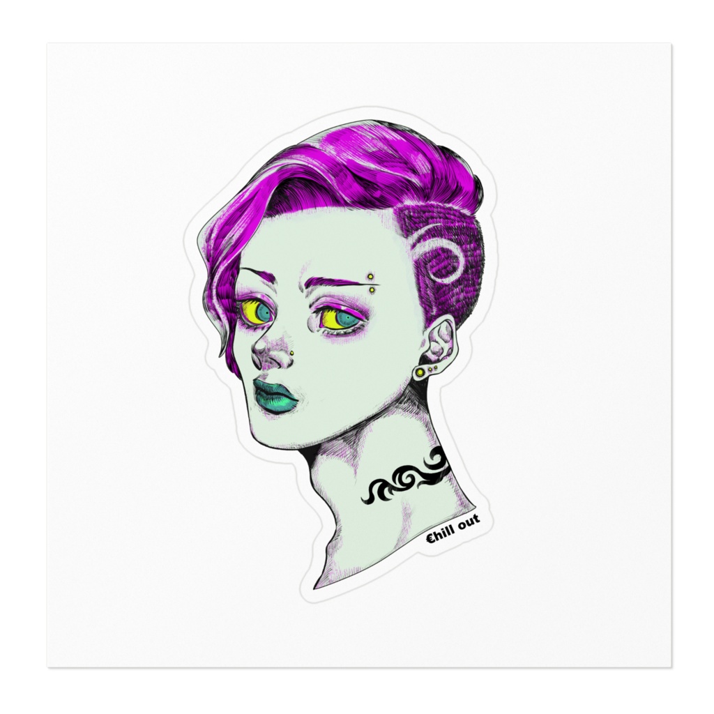 €hill out sticker -ruff hang bomb-