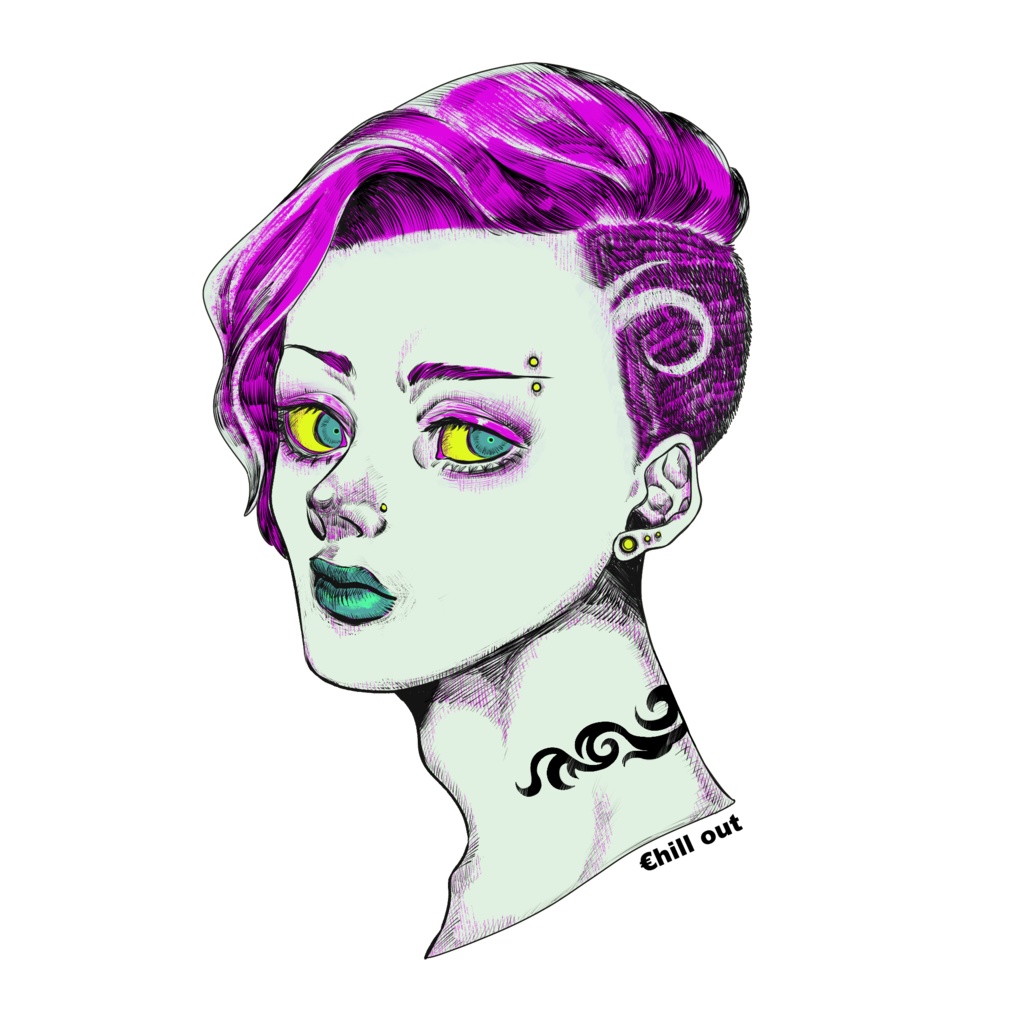 €hill out sticker -ruff hang bomb-