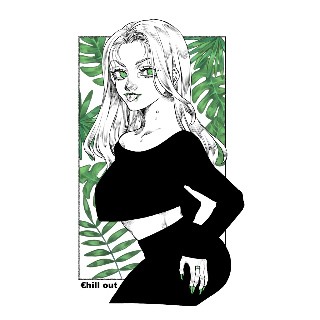 - €hill out - acrylic KEY ring