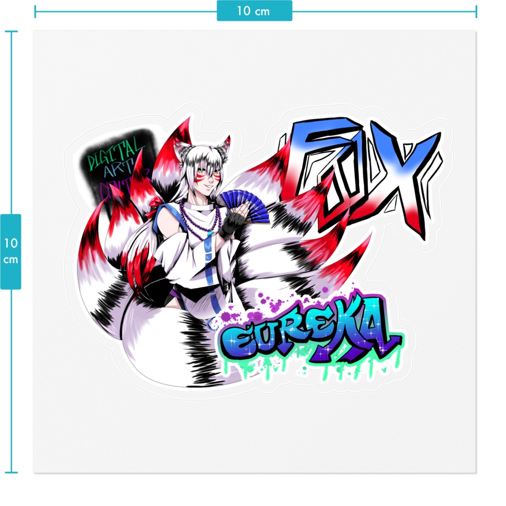 狐男子のクリアステッカー