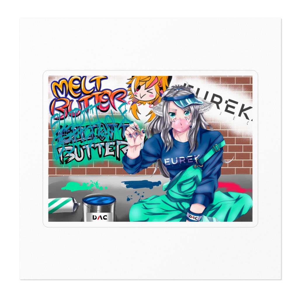 街に絵を描くエリオットのステッカー