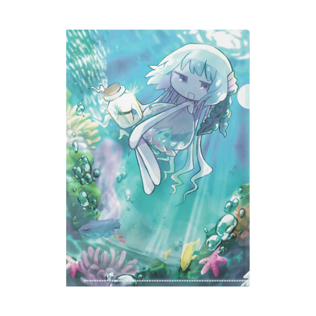 海のなかを漂う女の子のクリアファイル
