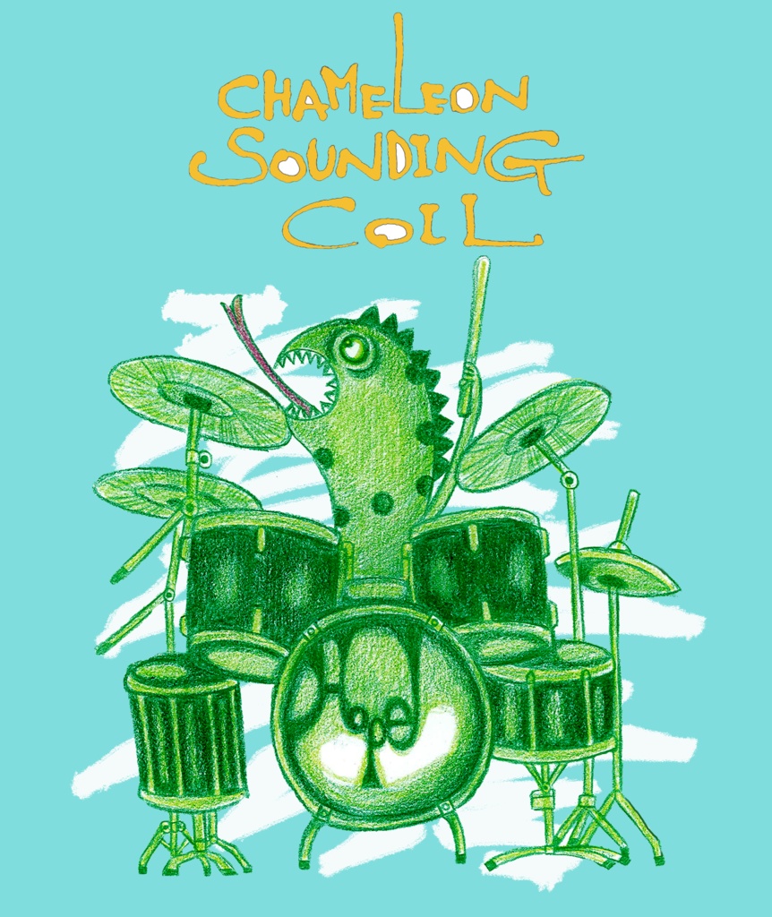 イグアナドラムロングT-白