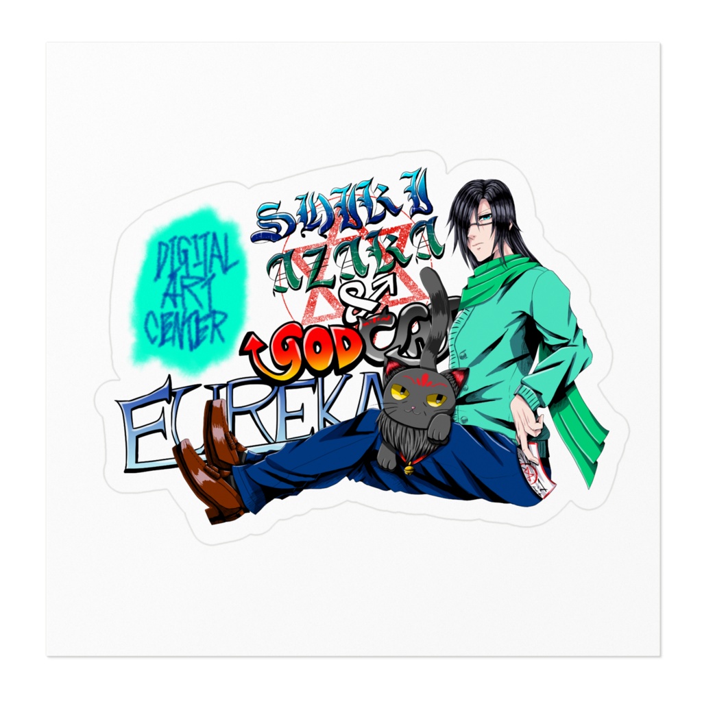 彩華紫樹&猫神ステッカー