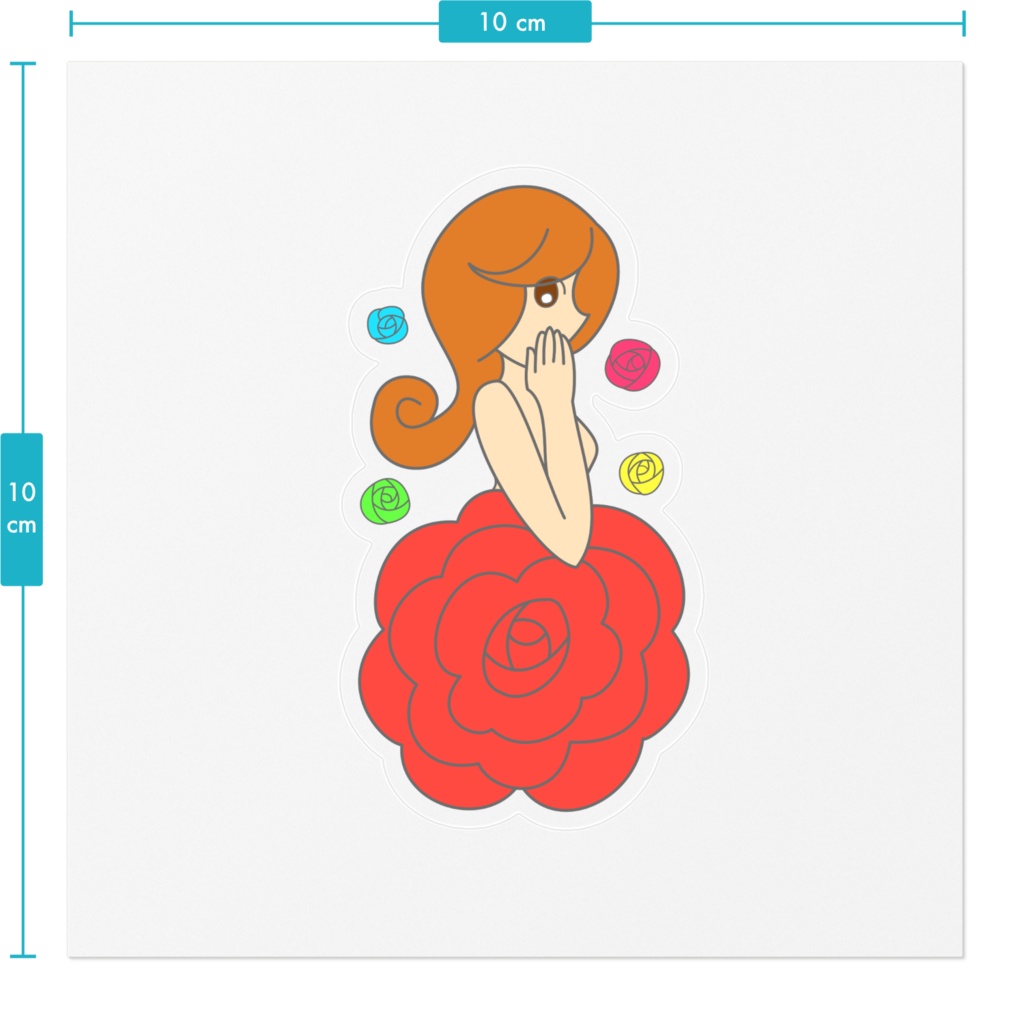 【女の子とバラ❁】ステッカー