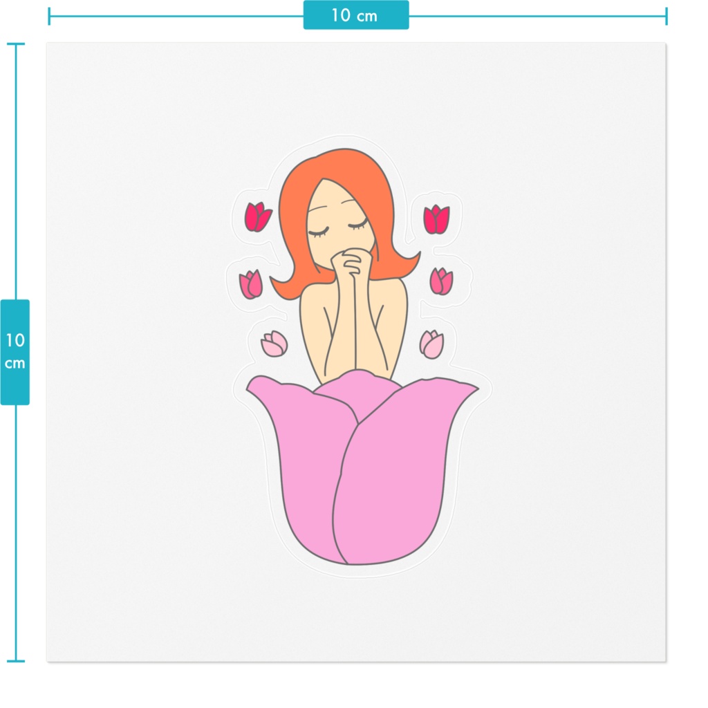 【女の子とチューリップ❂】 ステッカー