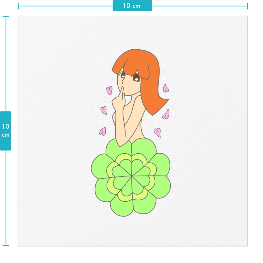 【女の子とクローバー✤】ステッカー