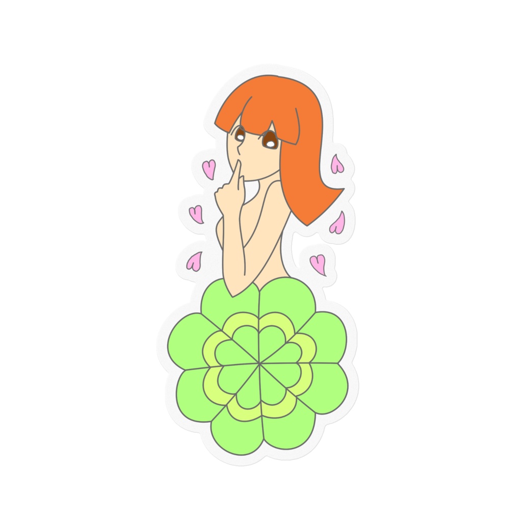 【女の子とクローバー✤】ステッカー