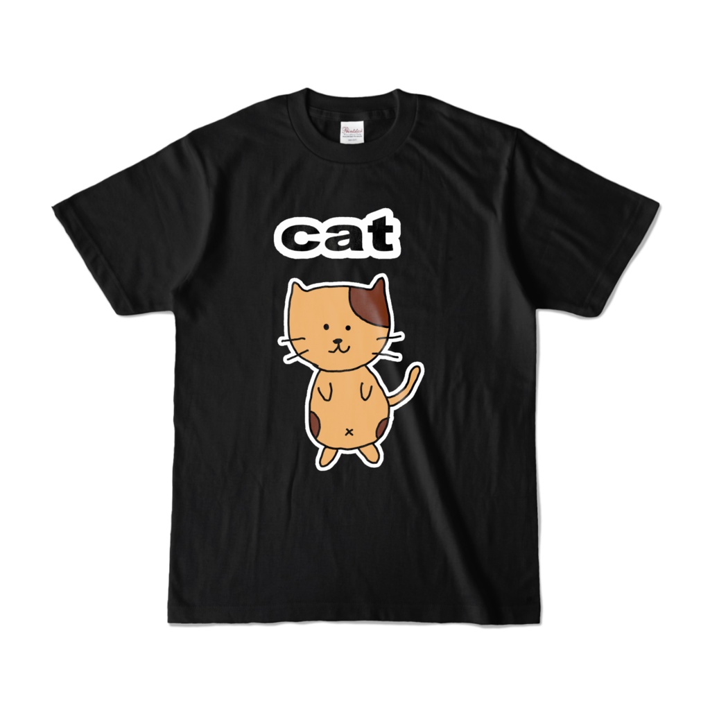 ほっこりアニマルズTシャツねこ(ブラック)