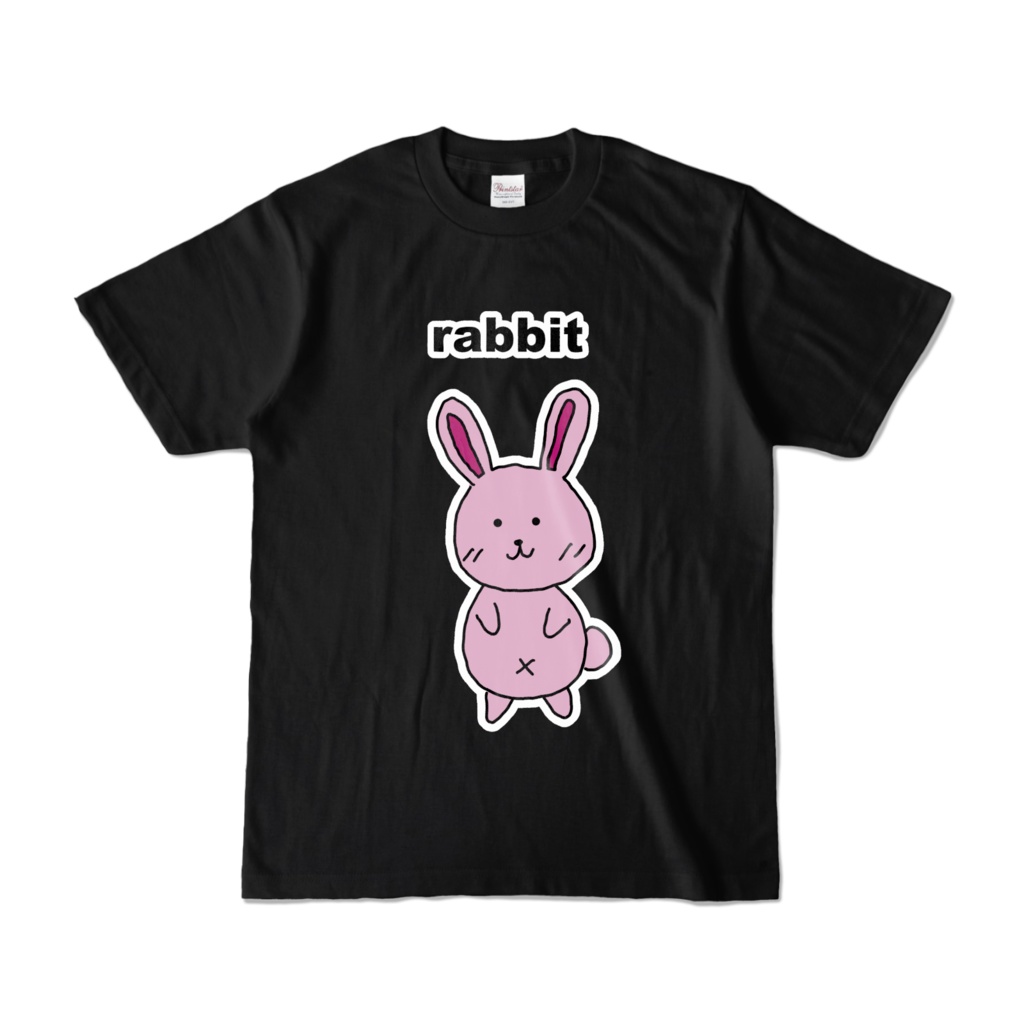 ほっこりアニマルズTシャツうさぎ(ブラック)