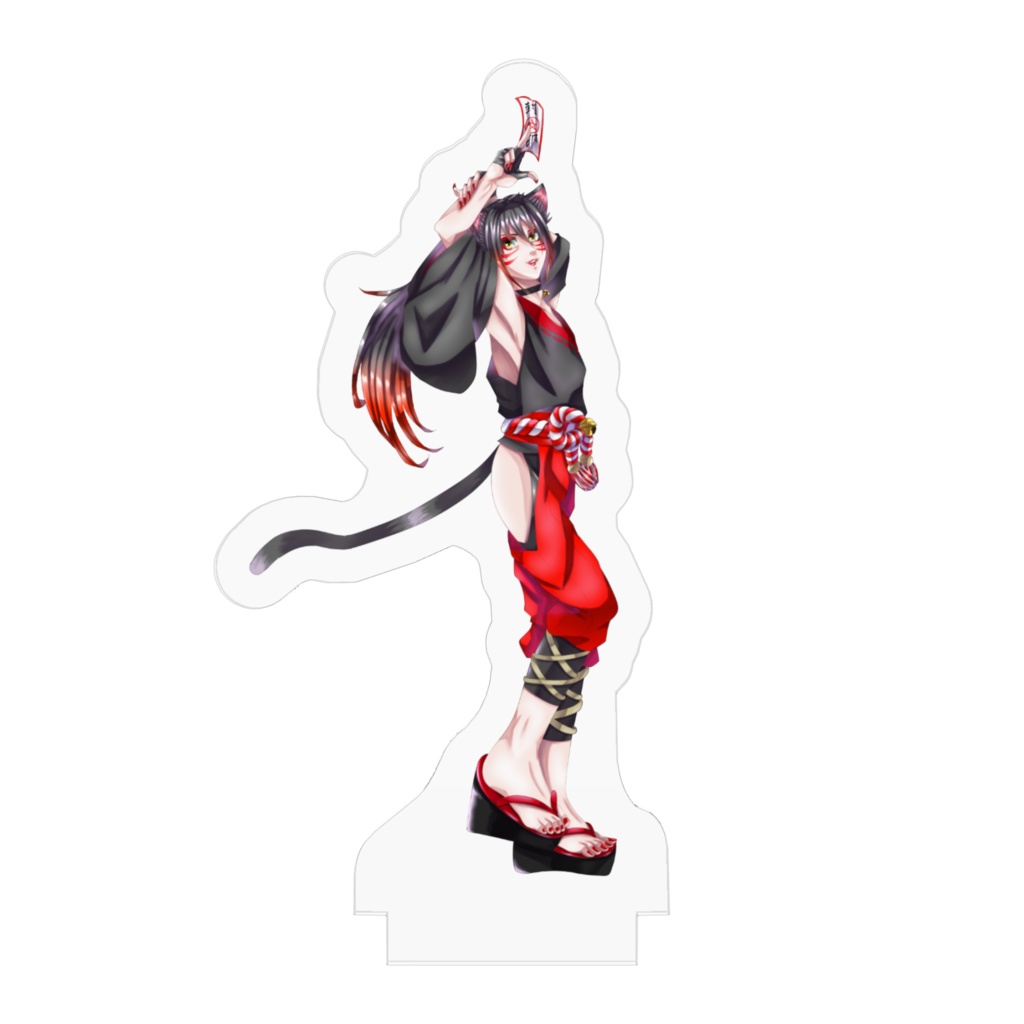 猫耳男子(黒)のアクリルフィギュア