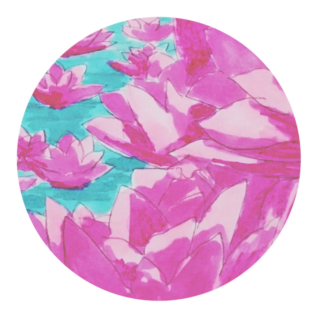 水に浮かぶ蓮花のマスキングテープ