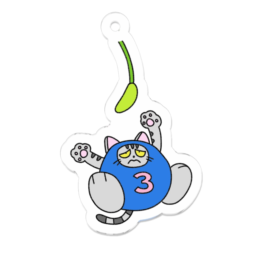 ブーとじゃれるキーホルダー