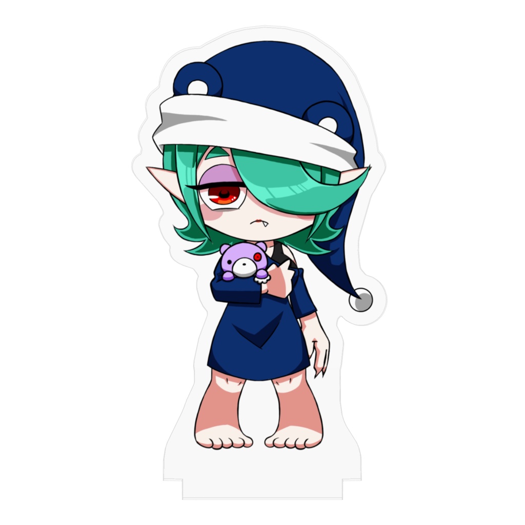 三日月ヨルナと使いクマのアクリルフィギュア(デフォルメver)