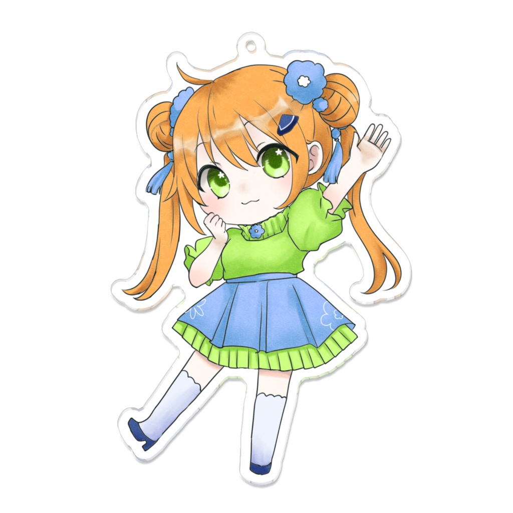 元気な女の子のアクリルキーホルダー