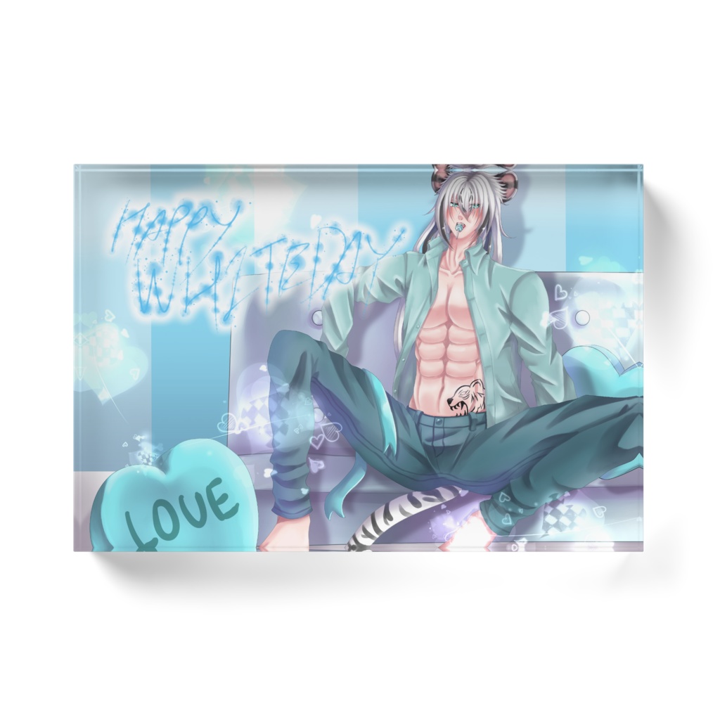 賀正寅煌琥ホワイトデーアクリルブロック