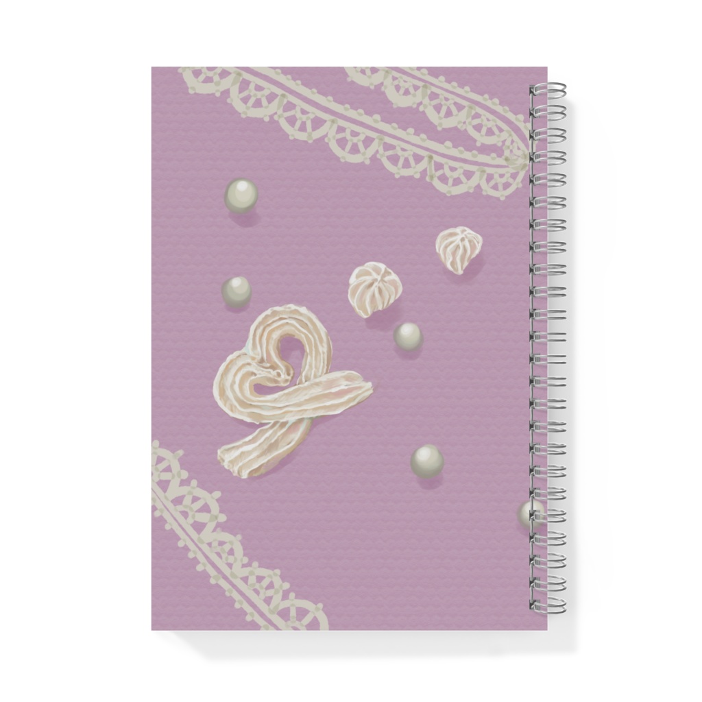 スイーツと小さな女の子のリングノート