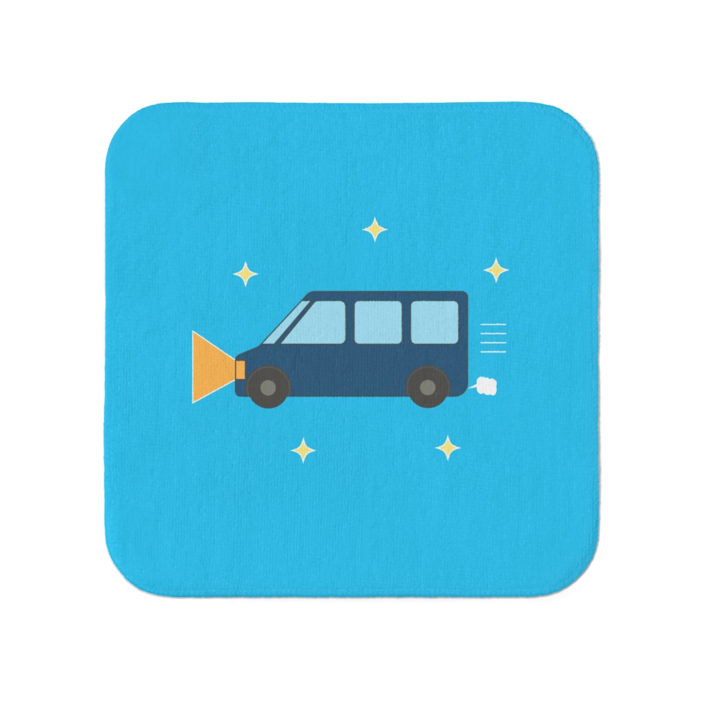車イラストハンカチ