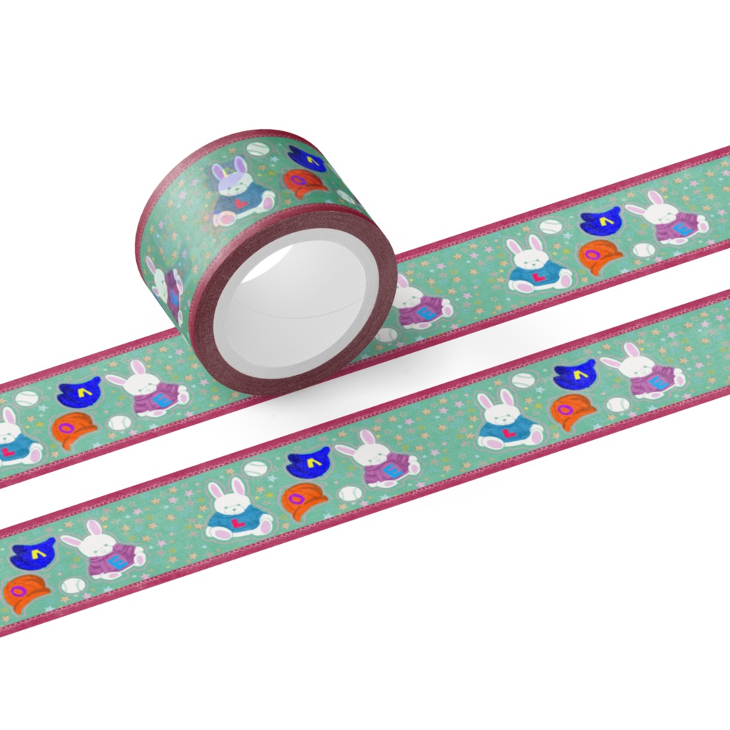 テディラビットの野球団のマスキングテープ