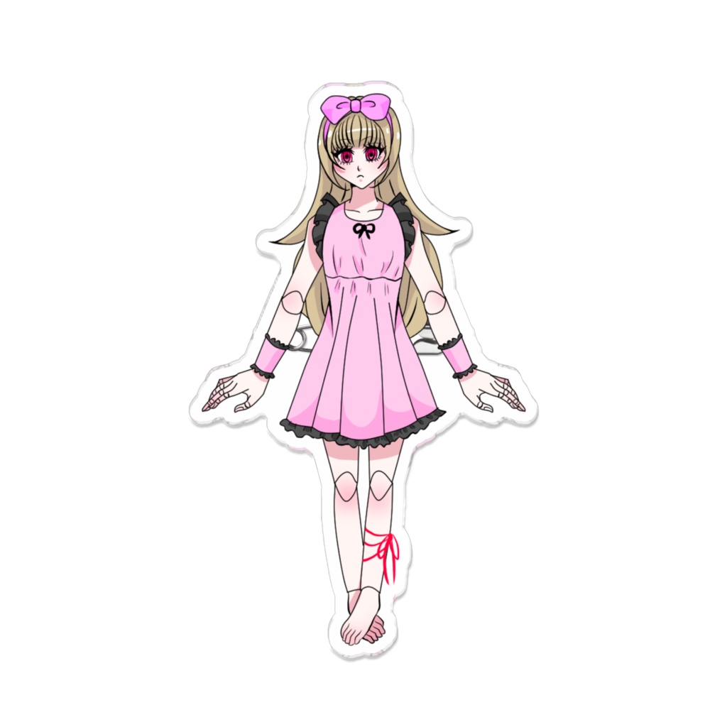 ドールの女の子のアクリルバッジ