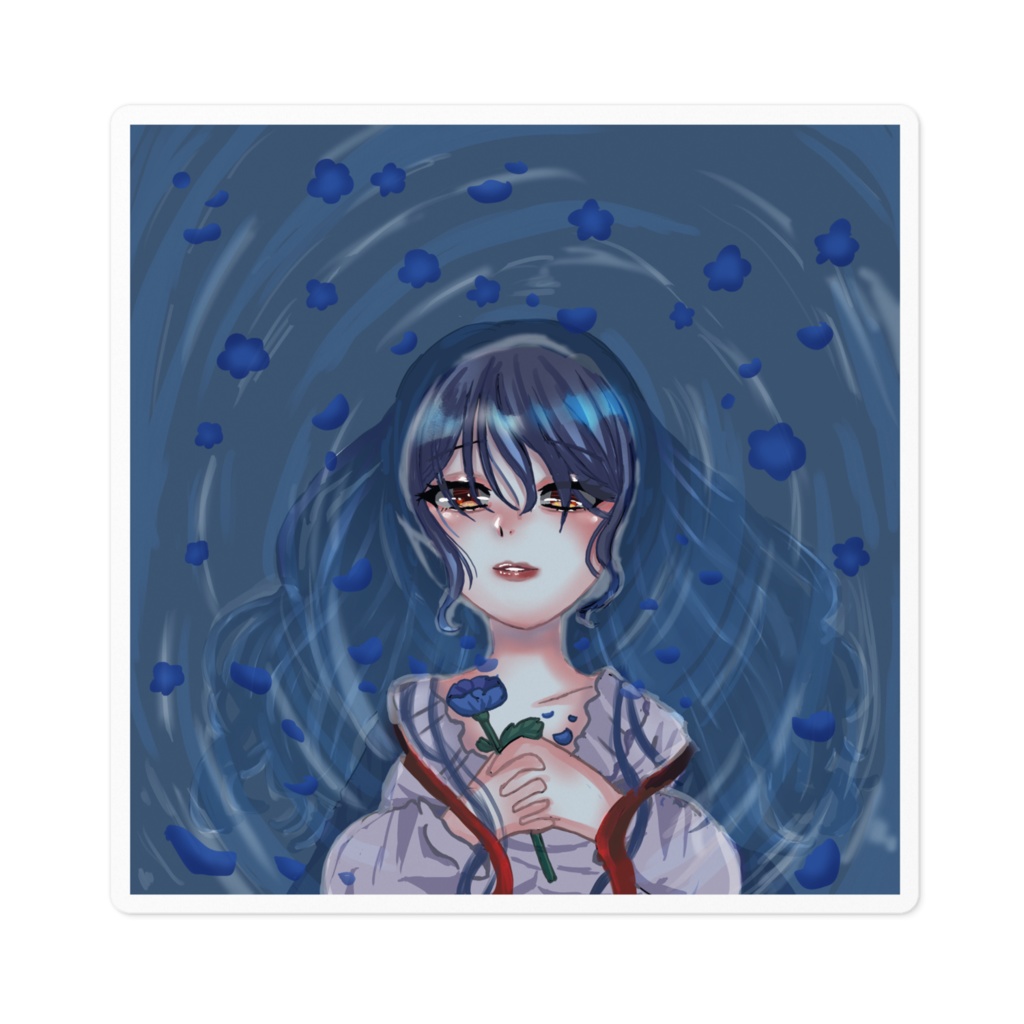 水中の女の子ステッカー