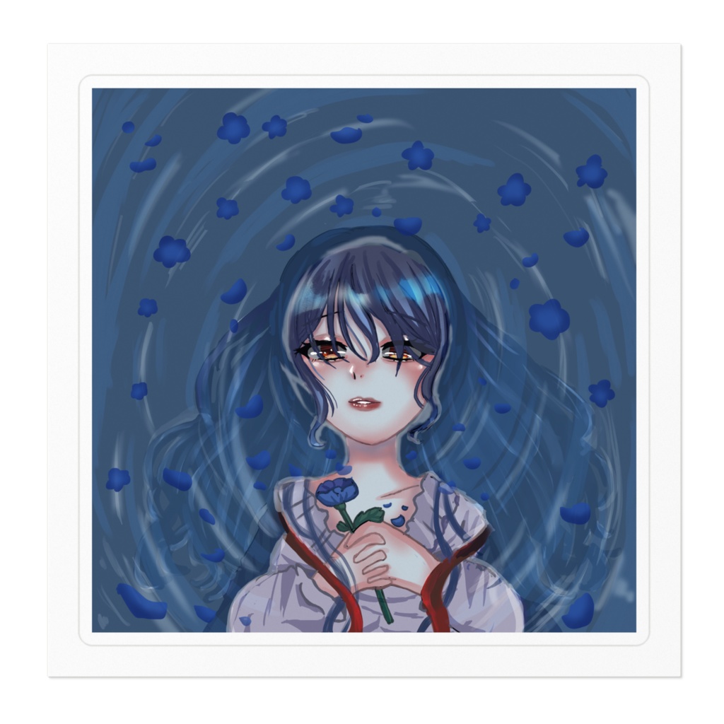 水中の女の子ステッカー