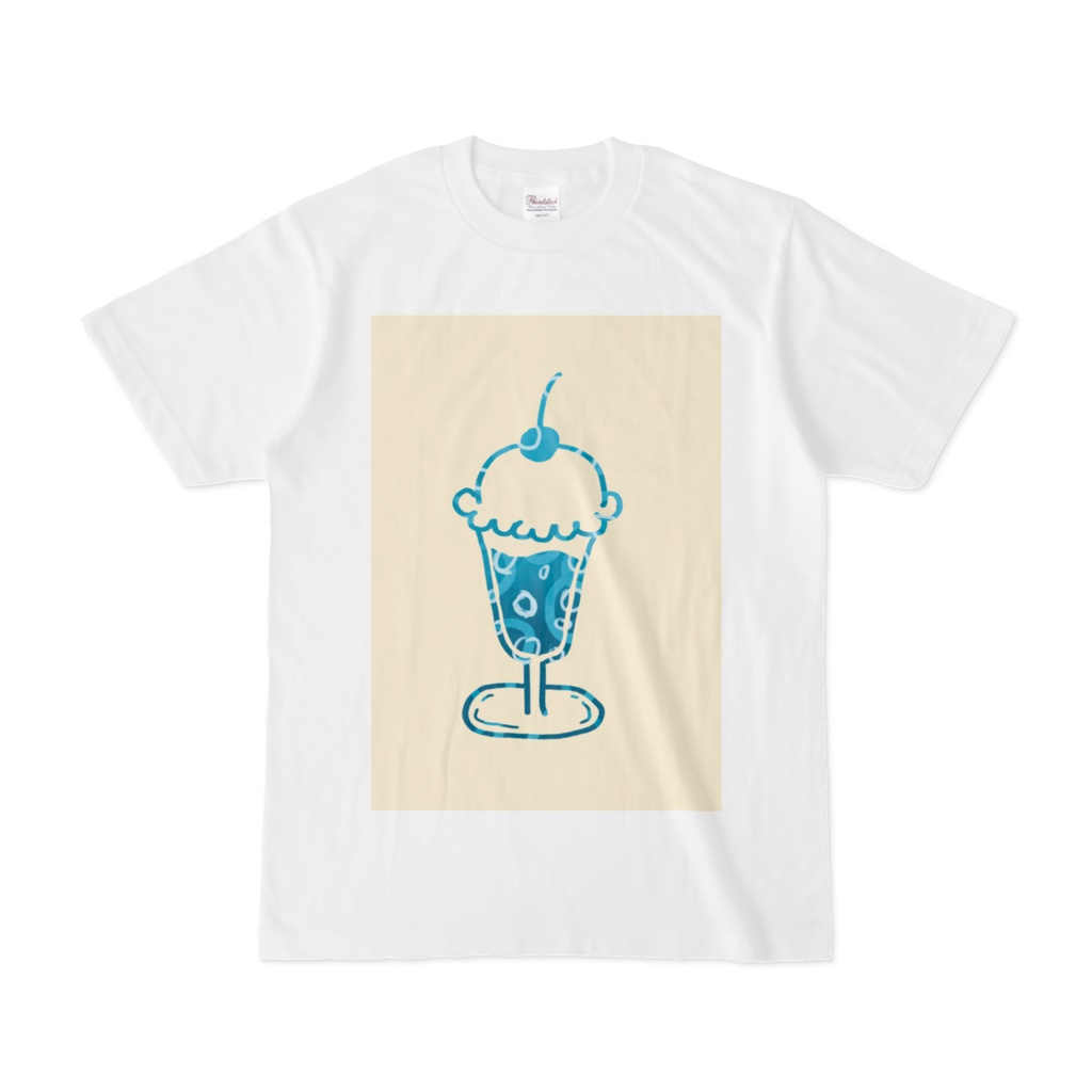 レトロクリームソーダTシャツ(青)