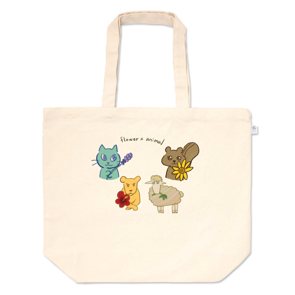 flower×animal(トートバッグ)