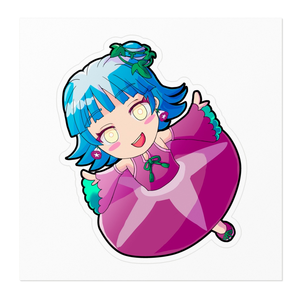 アサガオ擬人化ステッカー