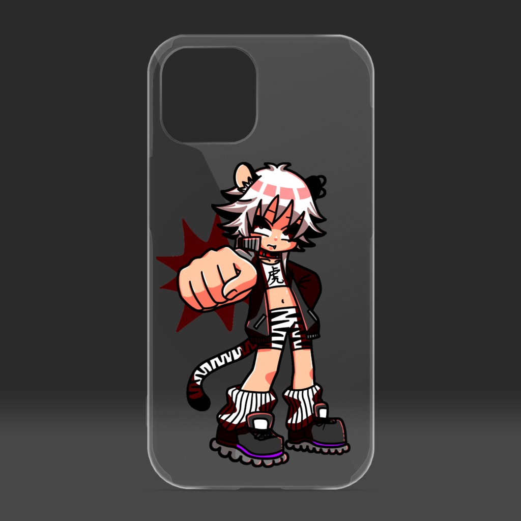 虎男クリアスマホケース