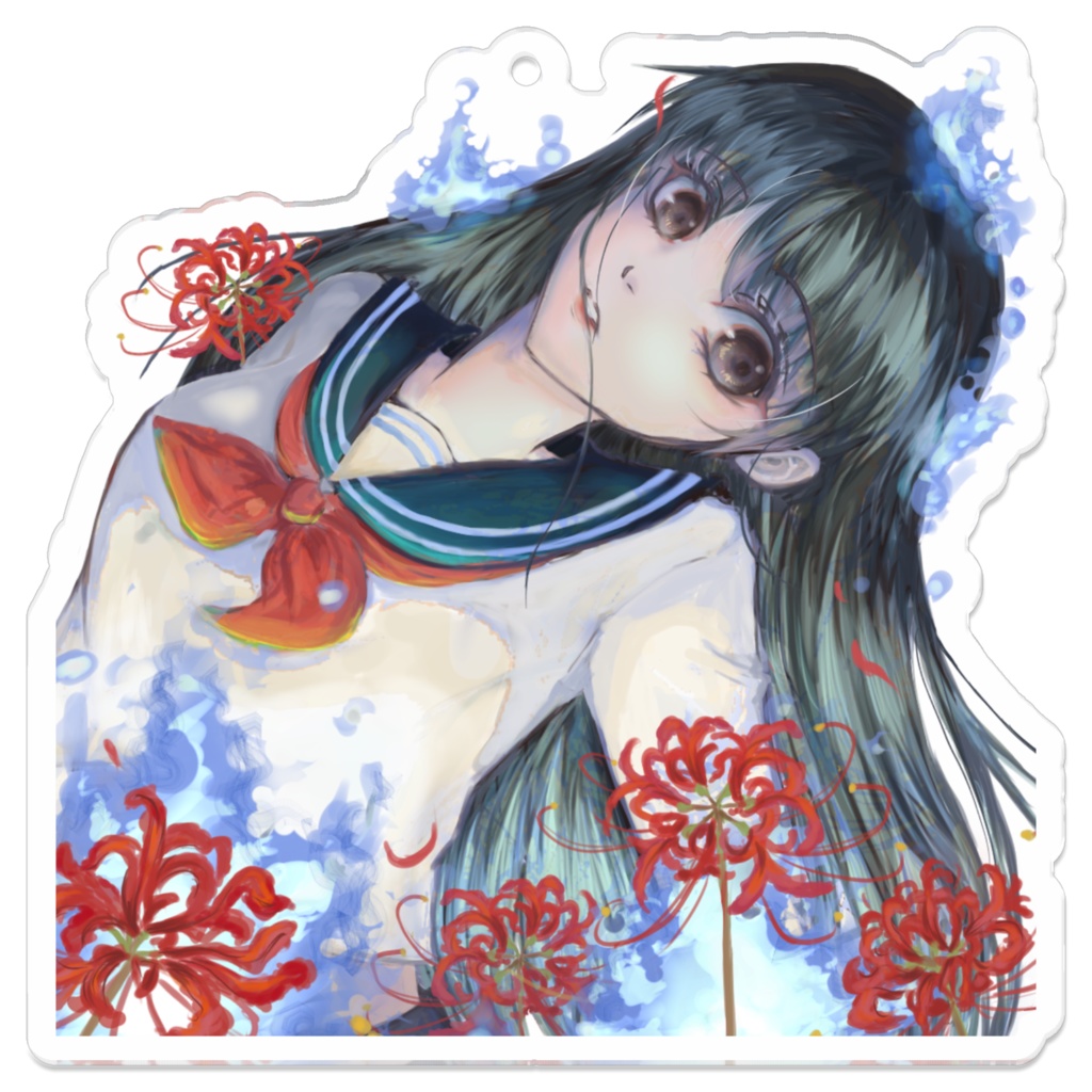 曼珠沙華と少女のアクリルキーホルダー