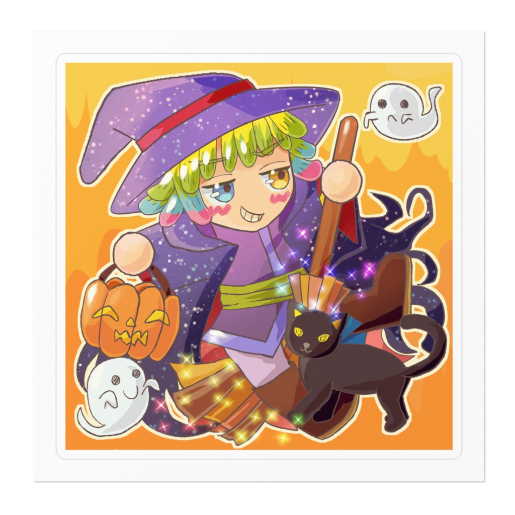 ハロウィン魔法使いのステッカー