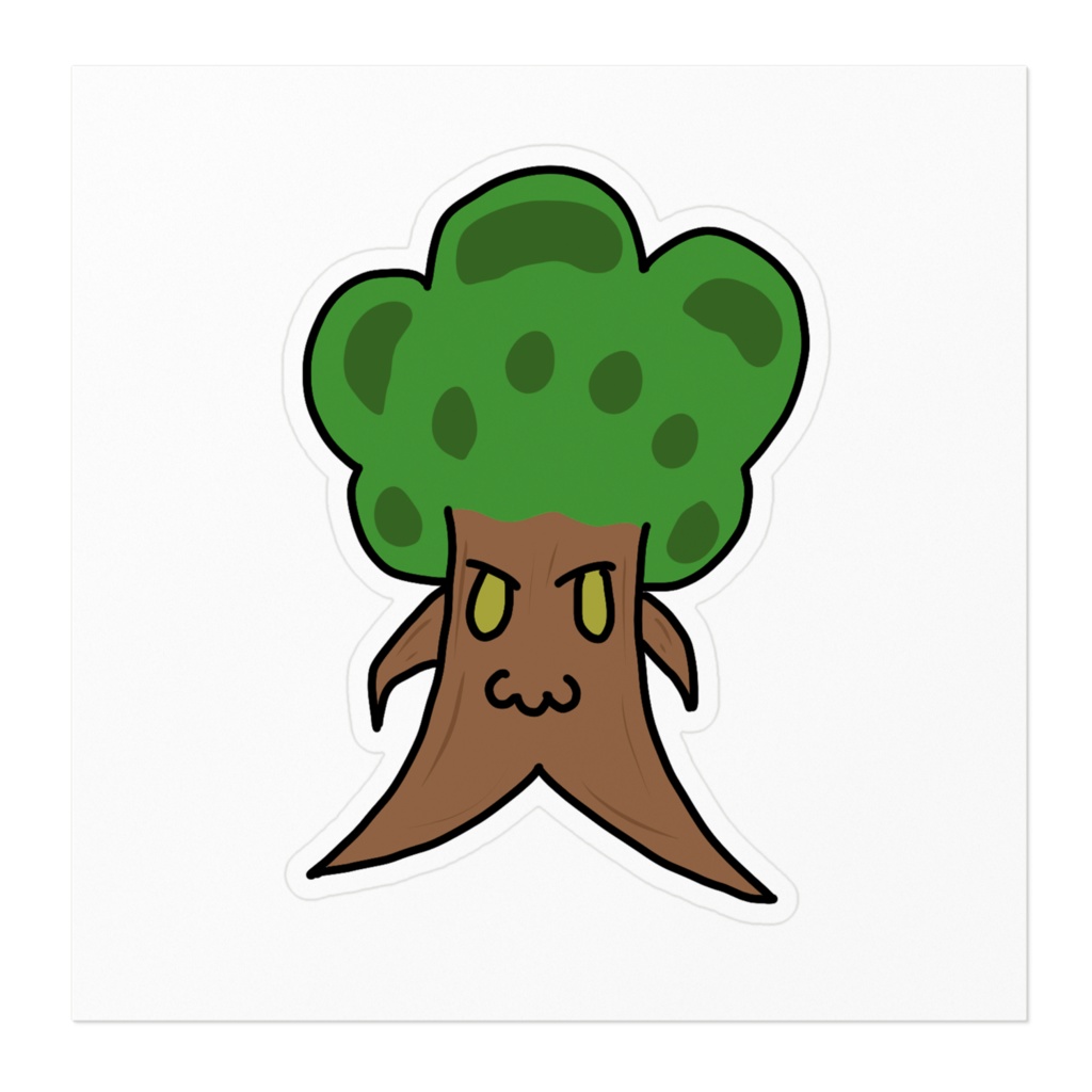 可愛い人面樹のステッカー