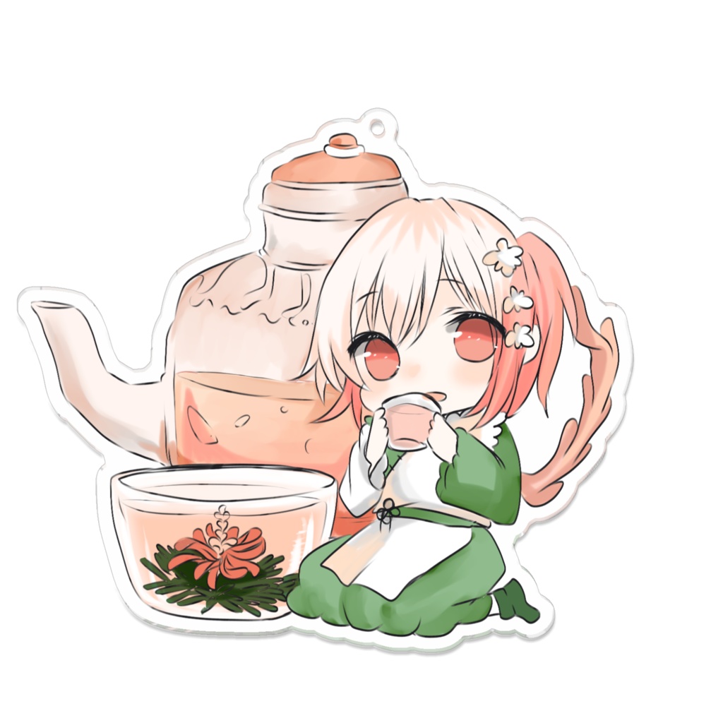 中国茶ちゃんのアクリルキーホルダー